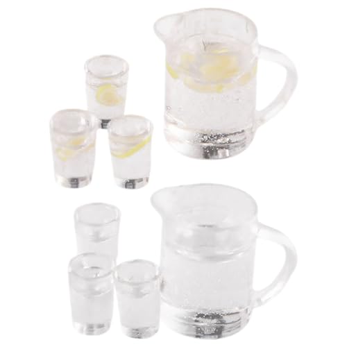 ERINGOGO 2 Sätze Essen Und Mit Kochendem Wasser Getränke Puppenhaus-wasserbecher Miniatur-wasserlimonade Puppenhaus- Kleine Hausfigur Puppenhaus Wasserkocher Luft Harz von ERINGOGO