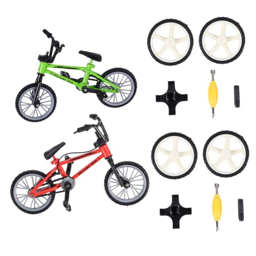 ERINGOGO 2 Sätze Finger Bike Aluminiumlegierung Fingerfahrrad Miniatur Desktop und Erwachsene Robust Realistisch Pädagogisch Geschenkidee von ERINGOGO