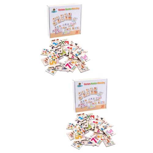 ERINGOGO Spielzeug 2 Sätze Gestenzahl-Matching-Puzzle Spielzeuge Zahlen-Matching-Puzzle Kognitives Puzzle Für Kinder Mathe-Spielzeug Zum Frühen Lernen Lehrmittel Anzahl von ERINGOGO