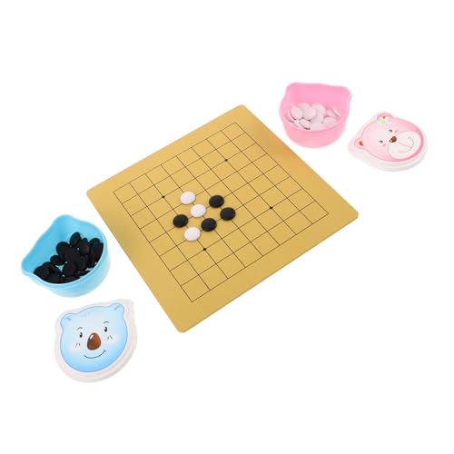 ERINGOGO 2 Sätze Go Spielset mit Doppelseitigem Brett Niedliches Design Kunststoffsteine Tragbares Lernspiel für Kognitive Entwicklung und Strategisches von ERINGOGO