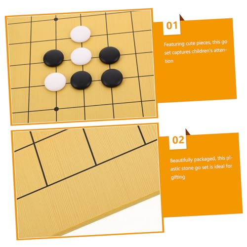 ERINGOGO 2 Sätze Go Spielset mit Doppelseitigem Brett und Niedlicher Bär Chess Bowl Tragbares Go Spiel mit Plastik Lernspiel für Kognitive Entwicklung und Reisen von ERINGOGO