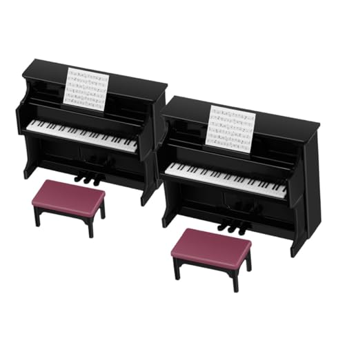 ERINGOGO 2 Sätze Kinderspielzeug kinderzimmer Klavier Set Musikalisches für Mini-Klavier Miniatur-Puppenstubenmöbel Plastik Black ERINGOGO 2 Sätze Kinderspielzeug kinderzimmer Klavier Set Musikalisches für Mini-Klavier Miniatur-Puppenstubenmöbel Plastik Black von ERINGOGO