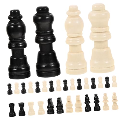 ERINGOGO 2 Sätze Mini Holz Schachfiguren Kleine Schachstücke Ersatzteile für Schachbrett Kompakt Tragbar für Lehren und Bastelprojekte von ERINGOGO