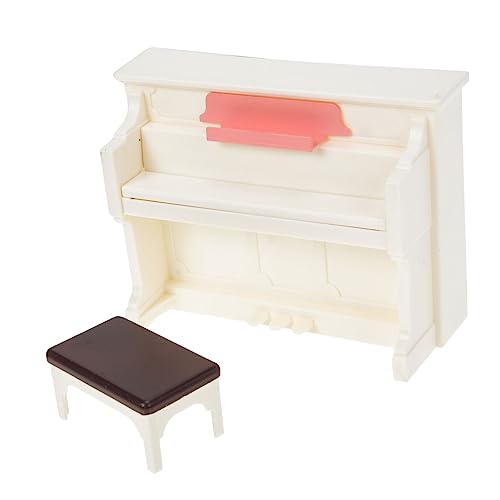 ERINGOGO 2 Sätze Miniatur Puppenhaus Klavier mit Stuhl Teilig Realistische Mini Instrumente Kreative DIY Möbel für Kinderzimmer und Puppenhaus Zubehör Fördert Fantasie und Zufällige Farbe von ERINGOGO