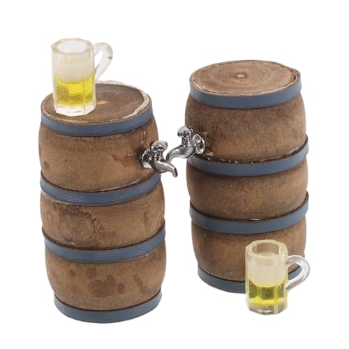 ERINGOGO 2sätze Miniatur-bierfass Mit Wasserhahn Und Weinglas Holzgetränkebehälter Für Puppenhausdekoration Weinbarzubehör Für Minihäuser Mini-Eimer Und Becher Für Feengärten Und ERINGOGO 2sätze Miniatur-bierfass Mit Wasserhahn Und Weinglas Holzgetränkebehälter Für Puppenhausdekoration Weinbarzubehör Für Minihäuser Mini-Eimer Und Becher Für Feengärten Und von ERINGOGO