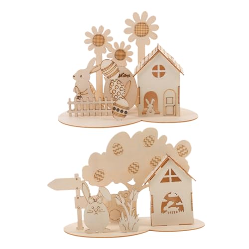 ERINGOGO 2 Sätze Osterschmuck Aus Holz Puzzle Puzzle Sortierschalen Dekoration Spielzeuge Puzzlekleber Cartoon-holzpuzzle Puzzle- Für Lernpuzzle Khaki Hölzern von ERINGOGO