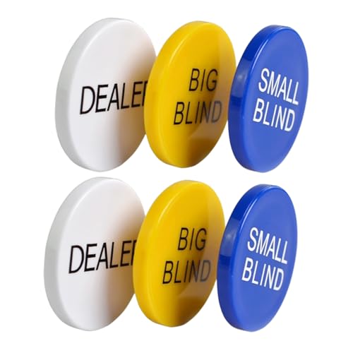 ERINGOGO 2 Sätze Poker Chips Teiliges Transparentes Gambling Tokens Spielzubehör Big Small Blind Dealer Puck für Pokerabende Bingo Spiel Chips Zählmarken Party Erwachsene von ERINGOGO