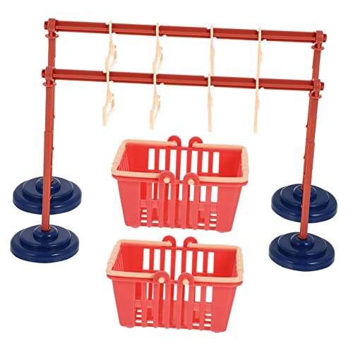 ERINGOGO 2sätze Miniatur Puppen Kleiderständer Set Mit Bügeln Und Aufbewahrungskorb Für Puppenmode Spielzeug Für Mädchen Teiliges Set Für von ERINGOGO