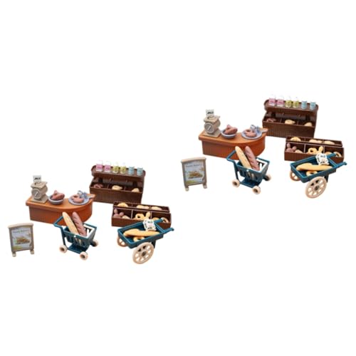 ERINGOGO 2 Sätze Puppenhaus-Bäckerei Spielzeug für Kinder kinderspielzeug Kinderessen simulierte Bäckereistütze Laib Brot Ornament Mini Hausmannskost Brotmodelle selber Machen Miniatur PVC von ERINGOGO