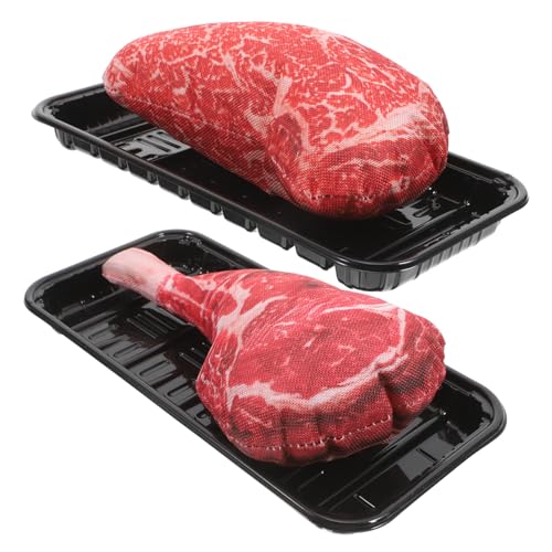 ERINGOGO 2 Sätze Realistische Kunstfleisch Deko Steakmodelle Detailgetreue Nachbildung von Snowflake und Steak Vielseitige Küchen und Wohnraumdekoration Lebensechte Fleischattrappen für von ERINGOGO
