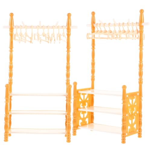 ERINGOGO 2 Sets Miniatur-hausmöbel Abs-Kunststoff Mini-kleiderbügel Spielzeug Realistischer Mini-dekorationsbügel Für Puppenhaus Zufällige Farbe von ERINGOGO