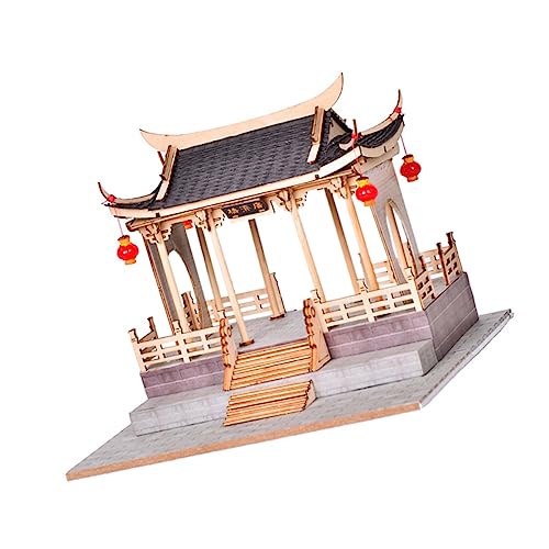ERINGOGO 2 Sätze Mini-Geschenke Holzspielzeug 3D-Architektur-Puzzle helles Modell Spielzeuge die chinesen Modelle Brücke zusammengebautes Modell DIY-Modell chinesischer Stil Chaozhou Papier von ERINGOGO