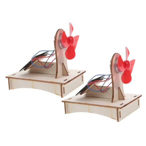 ERINGOGO 2 Sets Stem Solar Spielzeug Solar Holz Montieren Spielzeug Wissenschaft Pädagogisches Spielzeug Solar Fan Montage von ERINGOGO
