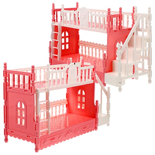 ERINGOGO 2 Sets Puppen Etagenbett Mini Kinderspielzeug Mädchenspielzeug Babypuppenspielzeug Etagenbetten Mädchenspielzeug Mini Hausmöbel Mini Möbelmodell Mini von ERINGOGO