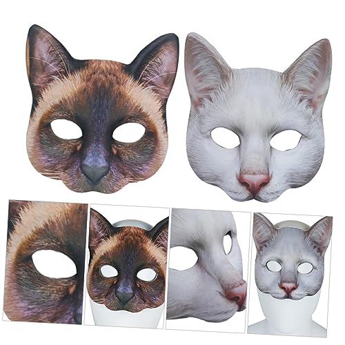 ERINGOGO Katze 2er-pack Unisex Festliche Tier-überzüge Für Halloween Karneval Maskerade Bankett von ERINGOGO