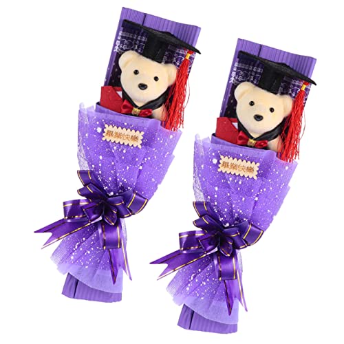 ERINGOGO 2 Stück Abschlussstrauß Abschlussbär Mit Puppe Bankettstrauß Geschenkdekorationen Blumenstrauß Für Blumenstrauß Ausgestopfter Abschlussbär Plüsch Glückwunsch von ERINGOGO