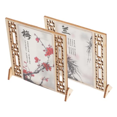 ERINGOGO 2 Stück Bildschirm Modell Dekorative Chinesische Stil Handgefertigte Bildschirm Aufkleber für Mini Deko für Wohn und Schlafzimmergestaltung ERINGOGO 2 Stück Bildschirm Modell Dekorative Chinesische Stil Handgefertigte Bildschirm Aufkleber für Mini Deko für Wohn und Schlafzimmergestaltung von ERINGOGO