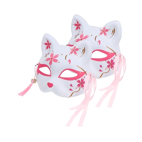 ERINGOGO 2 Stück Cosplay Halbgesichtsmaske Sakura Fuchs Design Leicht Komfortabel Halloween Party Maske Festliches Kostüm Zubehör für Erwachsene und Rollenspiele ERINGOGO 2 Stück Cosplay Halbgesichtsmaske Sakura Fuchs Design Leicht Komfortabel Halloween Party Maske Festliches Kostüm Zubehör für Erwachsene und Rollenspiele von ERINGOGO