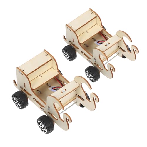 ERINGOGO 2 Stück DIY Holz Auto Modellbausatz mit Sprachsteuerung Ingenieurspielzeug für Wissenschaft und Technik Praktische Lernspielzeug für Jungen von ERINGOGO