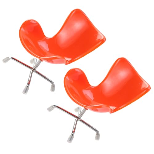 ERINGOGO Winziges Möbelset Für Puppenhaus 2 Stück Zarte Mini-stühle Entzückendes Mini-hausdekor in Orange ERINGOGO Winziges Möbelset Für Puppenhaus 2 Stück Zarte Mini-stühle Entzückendes Mini-hausdekor in Orange von ERINGOGO