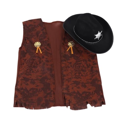 ERINGOGO 2 Stück Denim Themenkleid Cowboyhüte Für Wild West Kostüm Karnevals Cowboykostüm Western Cowboyhüte Für Cowboyhut Für Mädchen Kleiner Cowboyhut Maskerade Party Outfit von ERINGOGO