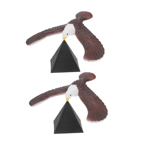ERINGOGO 2 Stück Denkspiel kinderpuzzle kinderspielzeug Schwerkraftspielzeug interaktives Balancierendes Vogelspielzeug für den Finger Pyramidenständer Abs Light Brown von ERINGOGO