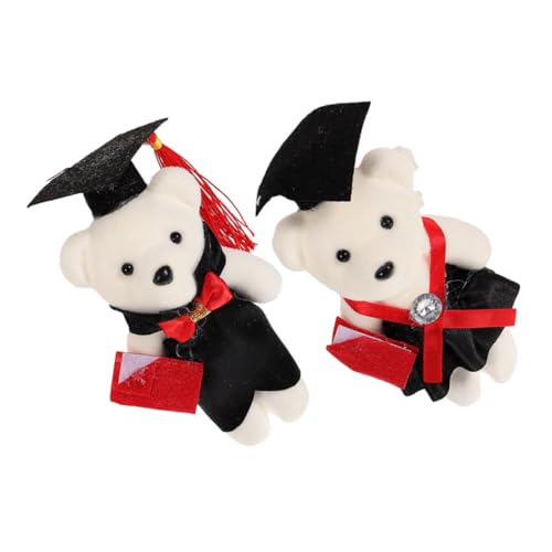 ERINGOGO 2 Stück Dr. Bärenpuppe dekorativer Graduierungs-Plüschbär Stofftierbär Cartoon-Bär-Puppe für die Abschlusssaison ausgestopfter Bär Abschlussgeschenk Schaum Schwarz von ERINGOGO