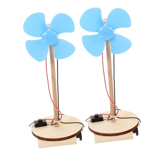 ERINGOGO 2 Stück Experimentelle Materialien für elektrische Lüfter Mini-Handfächer Motor klein Elektrischer Experimentierkasten Desktop-Lüfter Tragbarer rot Zufällige Farbe von ERINGOGO