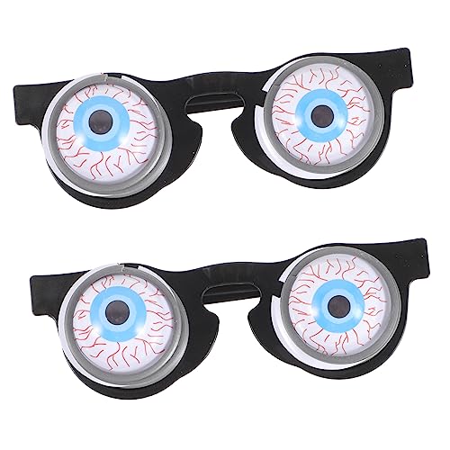 ERINGOGO 2 Stück Frühlingsbrille Gläser Scherzbrille Lustig Beängstigend Party Begünstigt Brillen Gruselige Augapfelbrille Brille Mit Hängenden Augen Gruselige Brille Cartoon-brille Plastik von ERINGOGO