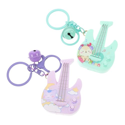 ERINGOGO 2 Stück Gitarren Schlüsselanhänger Gitarren Hängedekoration Handtaschen Hängeschlüsselring Musikinstrument Schlüsselanhänger Anhänger Schlüsselanhänger Zubehör Gitarren von ERINGOGO