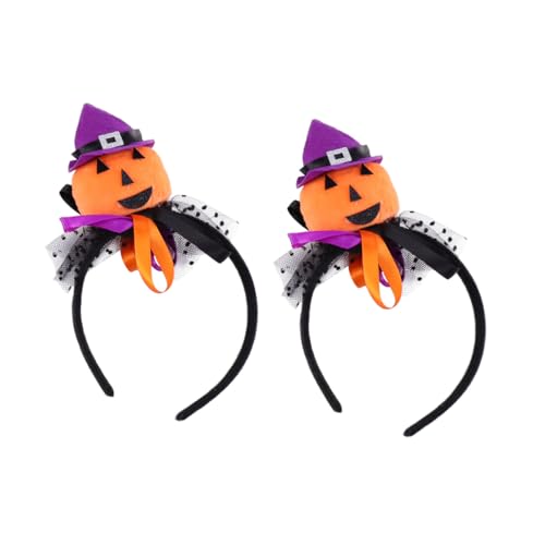 ERINGOGO 2 Stück Halloween Haarreifen Dekorative Kopfbedeckung mit Kürbis und Spinnennetz Strapazierfähiges und Geeignet für Erwachsene und Festliche Haaraccessoires für Halloween und von ERINGOGO