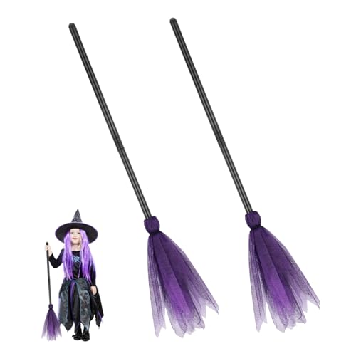 ERINGOGO 2 Stück Halloween Hexenbesen Dekorativer Besen aus Robustem Material für Erwachsene Kostümrequisite für Fasching Cosplay und Halloween Partys ERINGOGO 2 Stück Halloween Hexenbesen Dekorativer Besen aus Robustem Material für Erwachsene Kostümrequisite für Fasching Cosplay und Halloween Partys von ERINGOGO