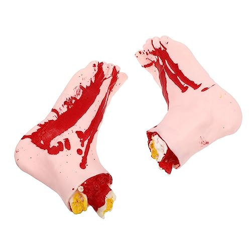ERINGOGO 2 Stück Halloween blutige Hand drinnen gruselige Fälschung gruseliger falscher Fuß beängstigend Halloween Party Halloween Scherzartikel Partyzubehör Party -Requisiten Vinyl von ERINGOGO