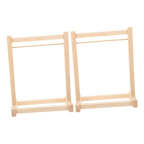 ERINGOGO 2 Stück Holz Kleiderständer für Puppenhaus Miniatur Holz Kleiderregal mit Glatter Oberfläche Platzsparender Organizer und Realistisches Design für Puppenkleidung und Puppenmöbel von ERINGOGO