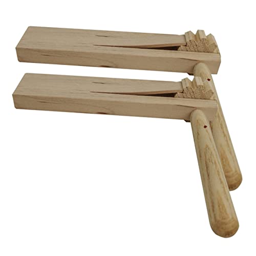 ERINGOGO 2 Stück Holzratsche Teiliges Kreatives Musikspielzeug für Sicherer Langlebiger Holzratchet Noise Maker Pädagogisches Instrument zum Anfeuern bei Partys und Sportveranstaltungen von ERINGOGO