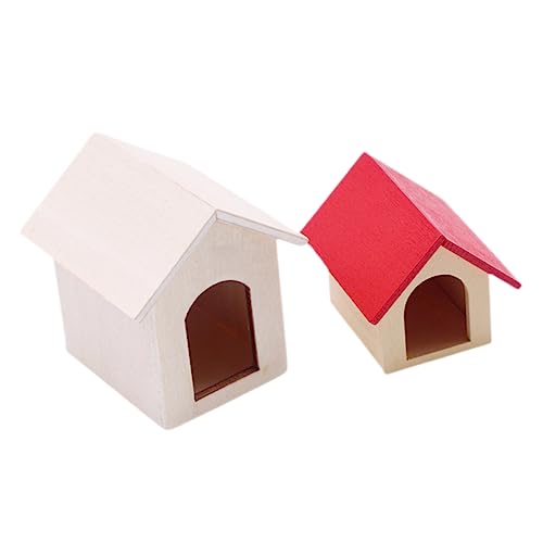 ERINGOGO 2 Stück Holzzwingermodell Miniaturen Klein Welpe Puppenhauszubehör Mini- -Ornamente Puppenhaus-Ornament Birke von ERINGOGO
