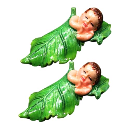 ERINGOGO 2 Stück Kleine Landschaftsornamente Feenfiguren Miniatur Gartenfiguren Gartenminiaturen Feen Miniatur Feen Gartenfeenfiguren Kleine Figuren Kunstharz Grün von ERINGOGO