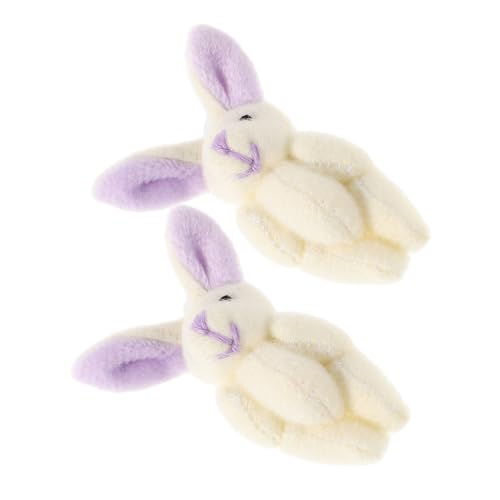ERINGOGO 2 Stück Kleine Plüsch Kuscheltier Hasen mit Beweglichen Gelenken Süße Mini Osterhasen Spielzeugpuppe für Geburtstags und Hochzeitsdekoration Flexibles Stofftier Bunny Doll von ERINGOGO