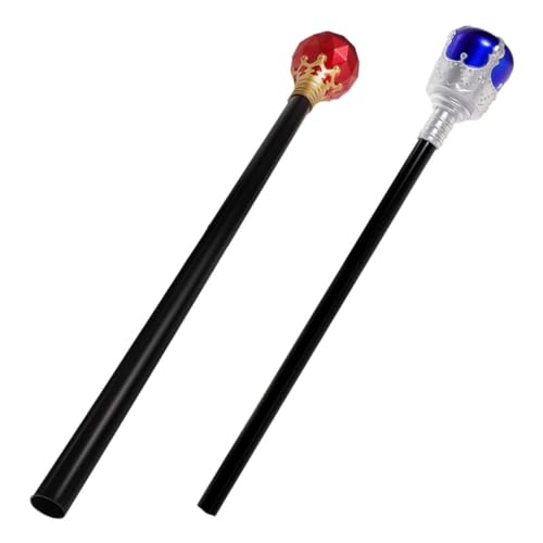 ERINGOGO 2 Stück Königszepter Halloween Props Halloween Accessories Karneval zubehör assecoires Karneval LED-Schaum-Leuchtstäbe Party- -Zubehör Cosplay -Requisite Plastik von ERINGOGO