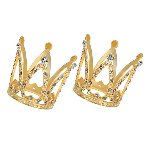 ERINGOGO 2stücke Teiliges Mini- Kuchen-Dekorationen Und Fotografie Goldene Für Prinzessinnen Zauberhafte Krone Für Kindergeburtstage Und Feiern von ERINGOGO