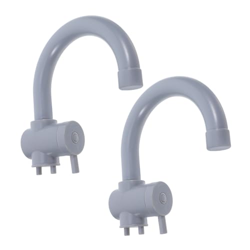 ERINGOGO 2 Stück Küchenwasserhahn Realistische Kunststoff Wasserhähne für Rollenspiele Leicht zu Reinigen Authentisches Design für Drinnen und Draußen Kindgerechtes Küchenzubehör von ERINGOGO