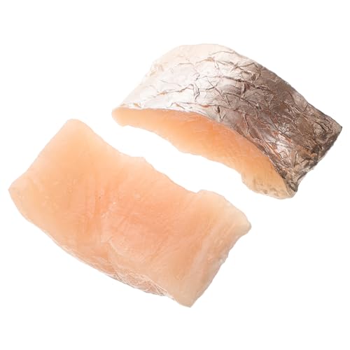 ERINGOGO 2 Stück Künstliches Fischsteak Realistische Dekoration aus Robustem PVC für Küche Restaurant Fotografie Requisiten Vielseitig Einsetzbar Geruchsneutral und Langlebig von ERINGOGO