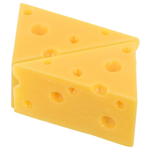 ERINGOGO 2 Stück Künstliches Käsemodell Teilig Realistische Simulation Käse Dekoration Prop für Küchen Restaurant Bar und Fotografie Lebensechte Gelbe Dreieck Käseimitate Leicht und von ERINGOGO