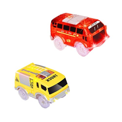 ERINGOGO 2 Stück LED Leuchtendes Elektro Spielzeugauto mit Leuchtender Rennbahn Robustes Kinderfahrzeug für Jungen und Mädchen Fördert Eltern Junge Mädchen Interaktion und Spielerisches von ERINGOGO