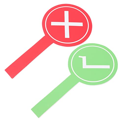 ERINGOGO 2 Stück Lehrer Ja Bretter Interaktion Kartonseitiges Zubehör Lehren Löschen Kleine Spiele Spiel Klassenzimmer Trockenpaddel Korrektes Rot Zum Halten Handheld Hand von ERINGOGO