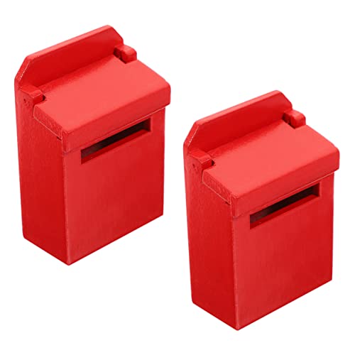ERINGOGO 2 Stück Letterbox-Modell Party Möbel klein bastelset bastelmaterial für kinderknallzeug Toys Mini-Briefkästen für Mini-Briefkasten hölzern rot von ERINGOGO
