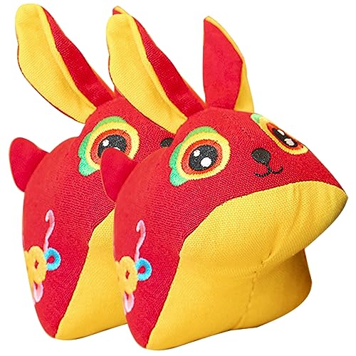 ERINGOGO 2 Stück Maskottchenpuppe ausgestopfter Hase Kaninchen Stofftier Kleiner Stoffhase Hase gefülltes Maskottchen- lustiges Kuscheltier PP Baumwolle von ERINGOGO