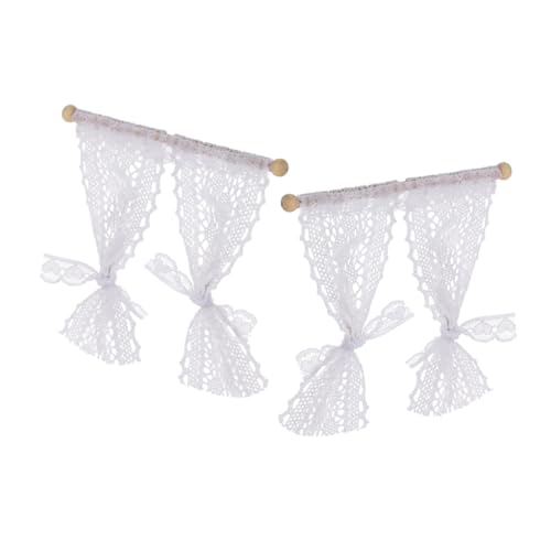 ERINGOGO 2 Stück Mini-Drape-Vorhang- Für Puppenhaus, Miniatur-Vorhang, Mini- -fenstervorhang, Zubehör von ERINGOGO