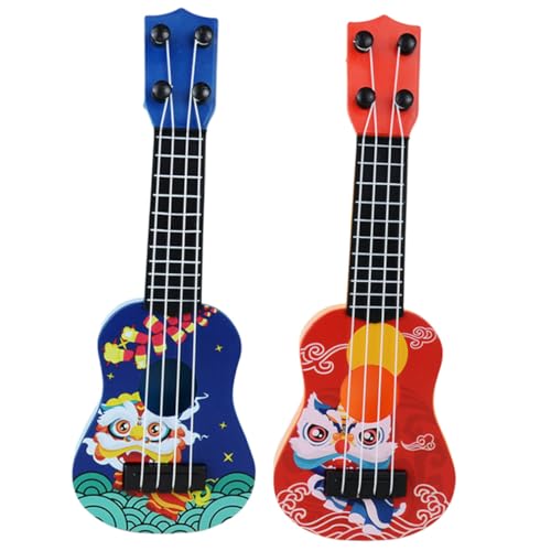 ERINGOGO 2 Stück Mini Gitarren Kleinkinder Realistische Ukulele Lernspielzeuge Bunte Pädagogische Musikinstrumente für Anfänger und Kreative Kinderzimmerdekoration von ERINGOGO