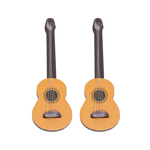 ERINGOGO 2 Stück Mini -Gitarren -Requisiten Mädchen Instrument Akt Puppenhaus Erste Gefälscht Dekorationen Klein Miniatur Musical Mini-Gitarren-Requisiten Hölzern von ERINGOGO